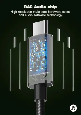 LDNIO USB C to 3 point 5 mm Earphone Adapter Durable Braided Cable Premium Quality